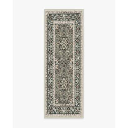Hendesi Heriz Sage Flatwoven Rug - 75 x 215 cm - Rug + Cushioned Pad System