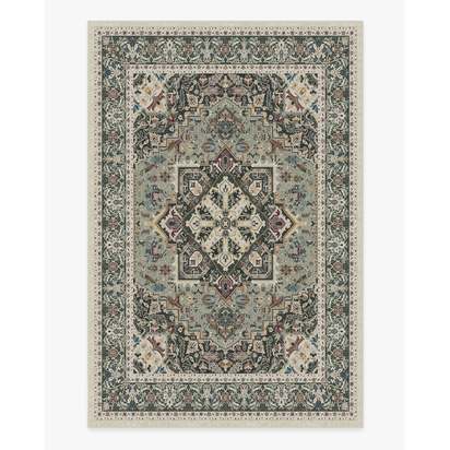 Hendesi Heriz Sage Flatwoven Rug - 185 x 275 cm - Rug + Cushioned Pad System