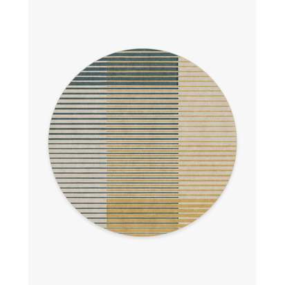 Gradasi Teal Quartz Flatwoven Rug - 245 Round cm - Rug + Cushioned Pad System