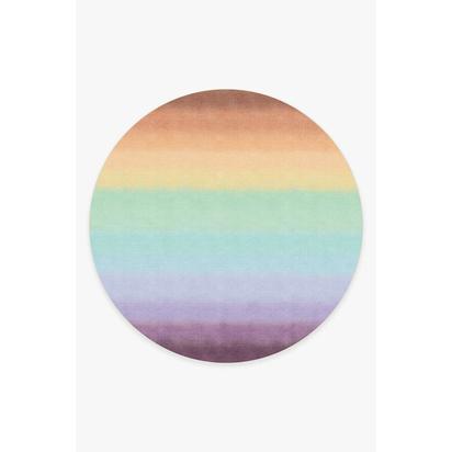 Spectrum Rainbow Flatwoven Rug - 245 Round cm - Rug + Cushioned Pad System
