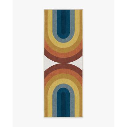 Absida Rainbow Flatwoven Rug - 75 x 215 cm - Rug + Cushioned Pad System