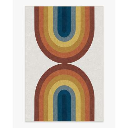 Absida Rainbow Flatwoven Rug - 185 x 275 cm - Rug + Cushioned Pad System