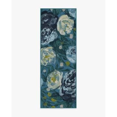 Camellia Midnight Flatwoven Rug - 75 x 215 cm - Rug + Cushioned Pad System