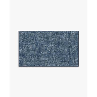 Crosshatch Sapphire Flatwoven Rug - 90 x 150 cm - Rug + Cushioned Pad System