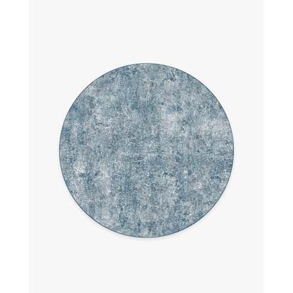 Serenata Slate Blue Flatwoven Rug - 185 Round cm - Rug + Cushioned Pad System