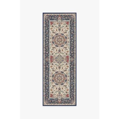 Sima Royal Blue Flatwoven Rug - 75 x 215 cm - Rug + Cushioned Pad System