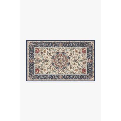 Sima Royal Blue Flatwoven Rug - 90 x 150 cm - Rug + Cushioned Pad System