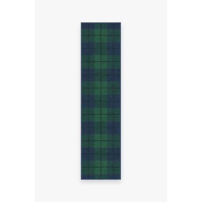 Buffalo Plaid Blackwatch Flatwoven Rug - 75 x 305 cm - Rug + Cushioned Pad System