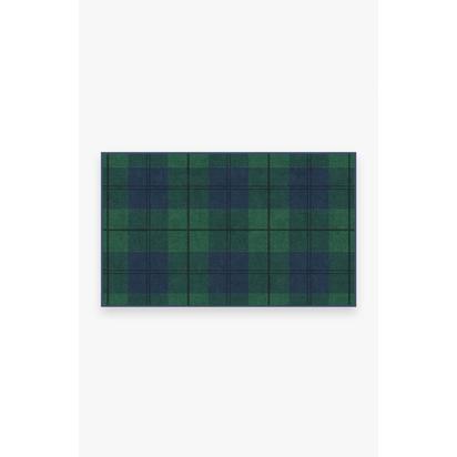 Buffalo Plaid Blackwatch Flatwoven Rug - 90 x 150 cm - Rug + Cushioned Pad System