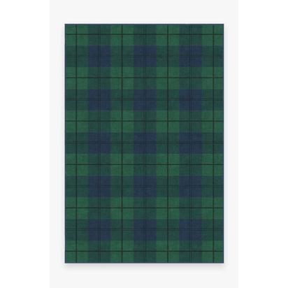 Buffalo Plaid Blackwatch Flatwoven Rug - 185 x 275 cm - Rug + Cushioned Pad System