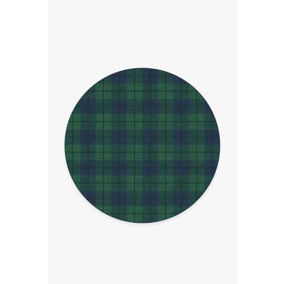 Buffalo Plaid Blackwatch Flatwoven Rug - 185 Round cm - Rug + Cushioned Pad System