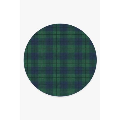 Buffalo Plaid Blackwatch Flatwoven Rug - 245 Round cm - Rug + Cushioned Pad System
