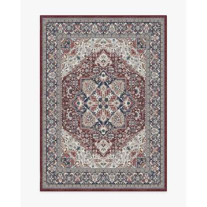 Hendesi Heriz Bordeaux Flatwoven Rug - 150 x 215 cm - Rug + Cushioned Pad System