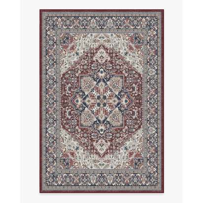 Hendesi Heriz Bordeaux Flatwoven Rug - 185 x 275 cm - Rug + Cushioned Pad System