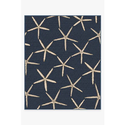 Starfish Navy Flatwoven Rug - 245 x 305 cm - Rug + Cushioned Pad System