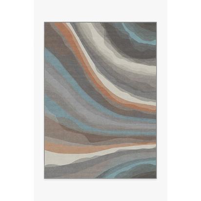 Watercolour Waves Sandstone Flatwoven Rug - 150 x 215 cm - Rug + Cushioned Pad System