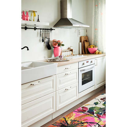 Watercolour Floral Multicolour Flatwoven Rug - 185 x 275 cm - Rug + Cushioned Pad System