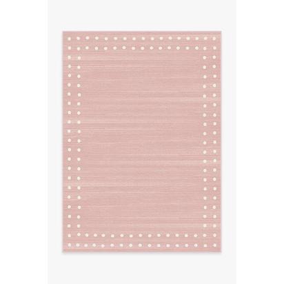 Dot Border Pink Flatwoven Rug - 150 x 215 cm - Rug + Cushioned Pad System