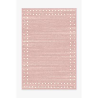 Dot Border Pink Flatwoven Rug - 185 x 275 cm - Rug + Cushioned Pad System