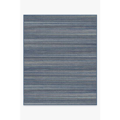 Multi Stripe Blue Flatwoven Rug - 245 x 305 cm - Rug + Cushioned Pad System
