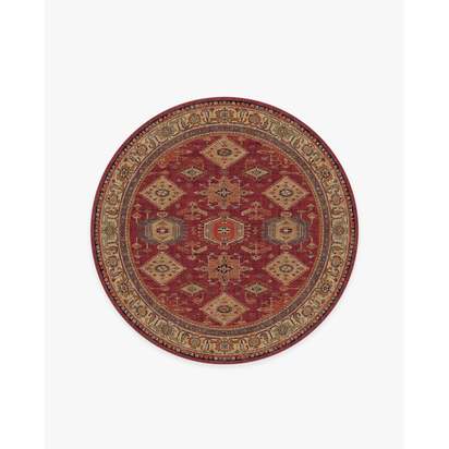Cambria Ruby Flatwoven Rug - 185 Round cm - Rug + Cushioned Pad System