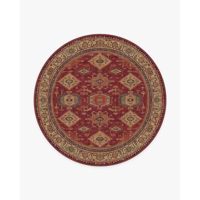 Cambria Ruby Flatwoven Rug - 245 Round cm - Rug + Cushioned Pad System