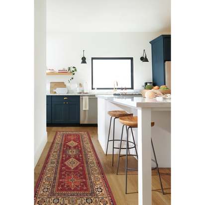 Cambria Ruby Flatwoven Rug - 245 Round cm - Rug + Cushioned Pad System