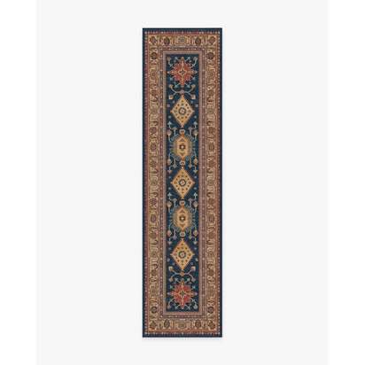 Cambria Sapphire Flatwoven Rug - 75 x 305 cm - Rug + Cushioned Pad System