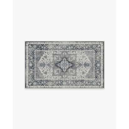 Kira Stone Blue Flatwoven Rug - 90 x 150 cm - Rug + Cushioned Pad System