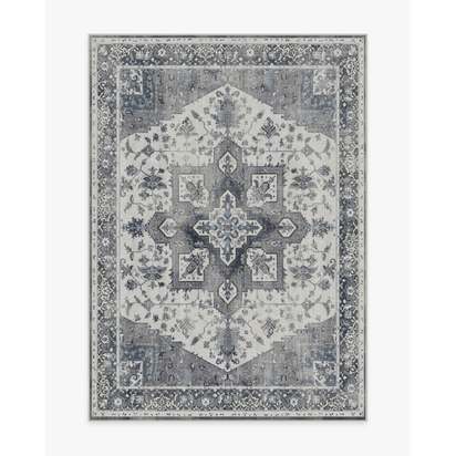 Kira Stone Blue Flatwoven Rug - 150 x 215 cm - Rug + Cushioned Pad System