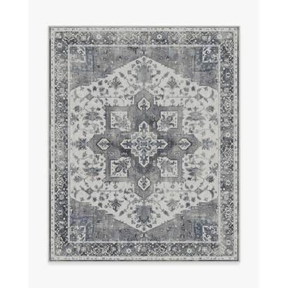 Kira Stone Blue Flatwoven Rug - 245 x 305 cm - Rug + Cushioned Pad System