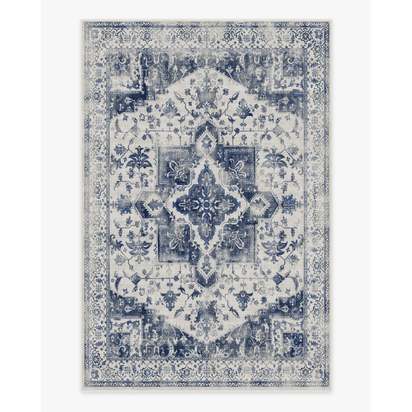 Kira Delft Blue Flatwoven Rug - 185 x 275 cm - Rug + Cushioned Pad System