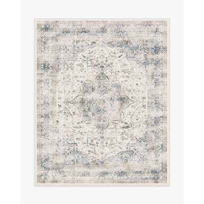 Sarrah Blue Quartz Flatwoven Rug - 245 x 305 cm - Rug + Cushioned Pad System