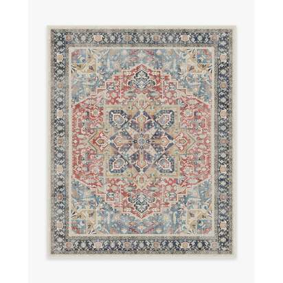 Kamran Cayenne Red Flatwoven Rug - 245 x 305 cm - Rug + Cushioned Pad System