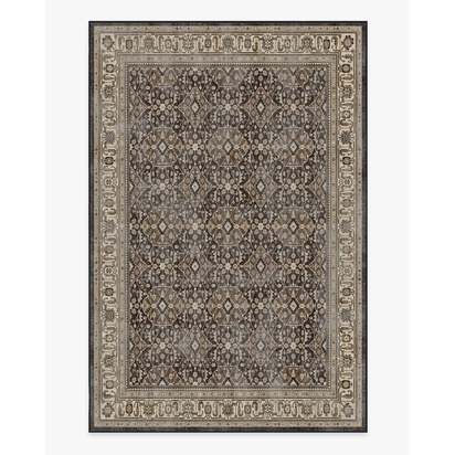 Alessia Dark Wood Flatwoven Rug - 185 x 275 cm - Rug + Cushioned Pad System