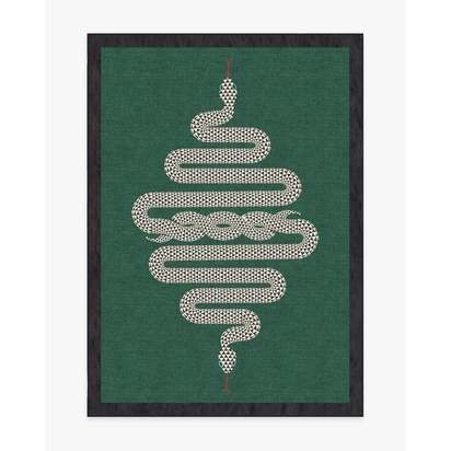 Venom Emerald Flatwoven Rug by Jonathan Adler - 150 x 215 cm - Rug + Cushioned Pad System