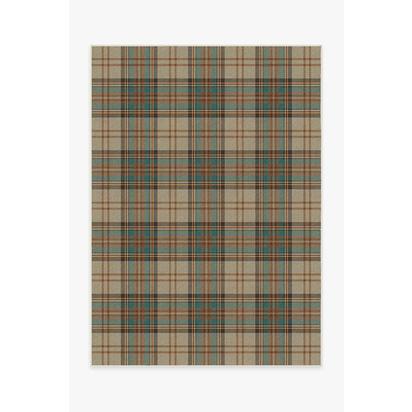 Dress Stewart Tartan Khaki Flatwoven Rug - 150 x 215 cm - Rug + Cushioned Pad System