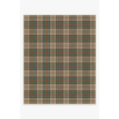 Dress Stewart Tartan Khaki Flatwoven Rug - 245 x 305 cm - Rug + Cushioned Pad System