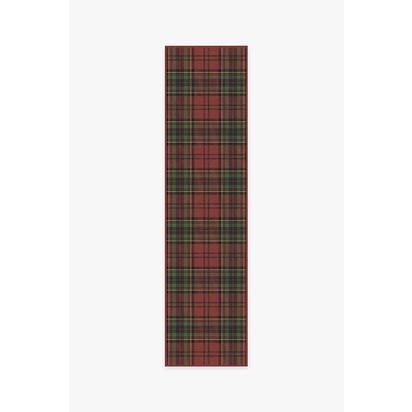 Dress Stewart Tartan Red Flatwoven Rug - 75 x 305 cm - Rug + Cushioned Pad System