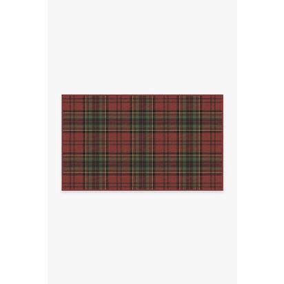 Dress Stewart Tartan Red Flatwoven Rug - 90 x 150 cm - Rug + Cushioned Pad System