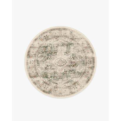 Sarrah Sage Flatwoven Rug - 185 Round cm - Rug + Cushioned Pad System