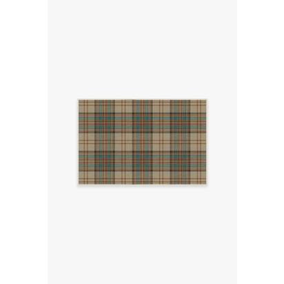 Dress Stewart Tartan Khaki Flatwoven Rug - 60 x 90 cm - Rug + Cushioned Pad System