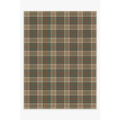 Dress Stewart Tartan Khaki Flatwoven Rug - 275 x 365 cm - Rug + Cushioned Pad System