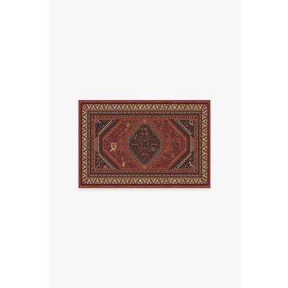 Zareen Scarlet Red Flatwoven Rug - 60 x 90 cm - Rug + Cushioned Pad System