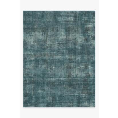 Sudaria Solid Teal Blue Flatwoven Rug - 275 x 365 cm - Rug + Cushioned Pad System