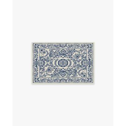 Delphina Delft Blue Flatwoven Rug - 60 x 90 cm - Rug + Cushioned Pad System