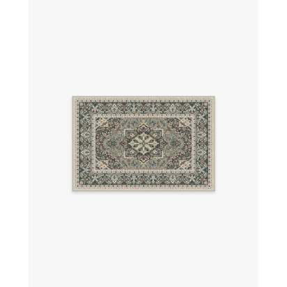 Hendesi Heriz Sage Flatwoven Rug - 60 x 90 cm - Rug + Cushioned Pad System