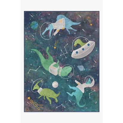 Dinosaurs in Space Flatwoven Rug - 275 x 365 cm - Rug + Cushioned Pad System
