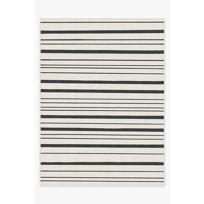 Hudson Stripe Black Flatwoven Rug - 275 x 365 cm - Rug + Cushioned Pad System