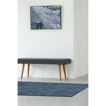 Crosshatch Sapphire Flatwoven Rug - 275 x 365 cm - Rug + Cushioned Pad System